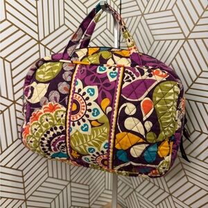 Vera Bradley Grand Cosmetic Case in Plum Crazy